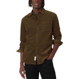 Frank and Oak Tuscany Green Fine Corduroy Shirt M